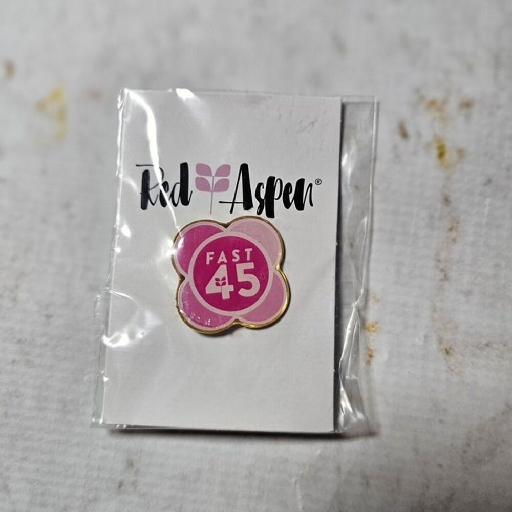 Red Aspen Fast 45 Pin – Pink Floral Enamel Badge – Limited – New in Package